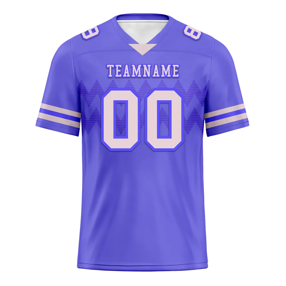 Custom Purple Sleeve Stripes Grey Personalized Authentic Football Jersey FBJ02-bc0f0d8