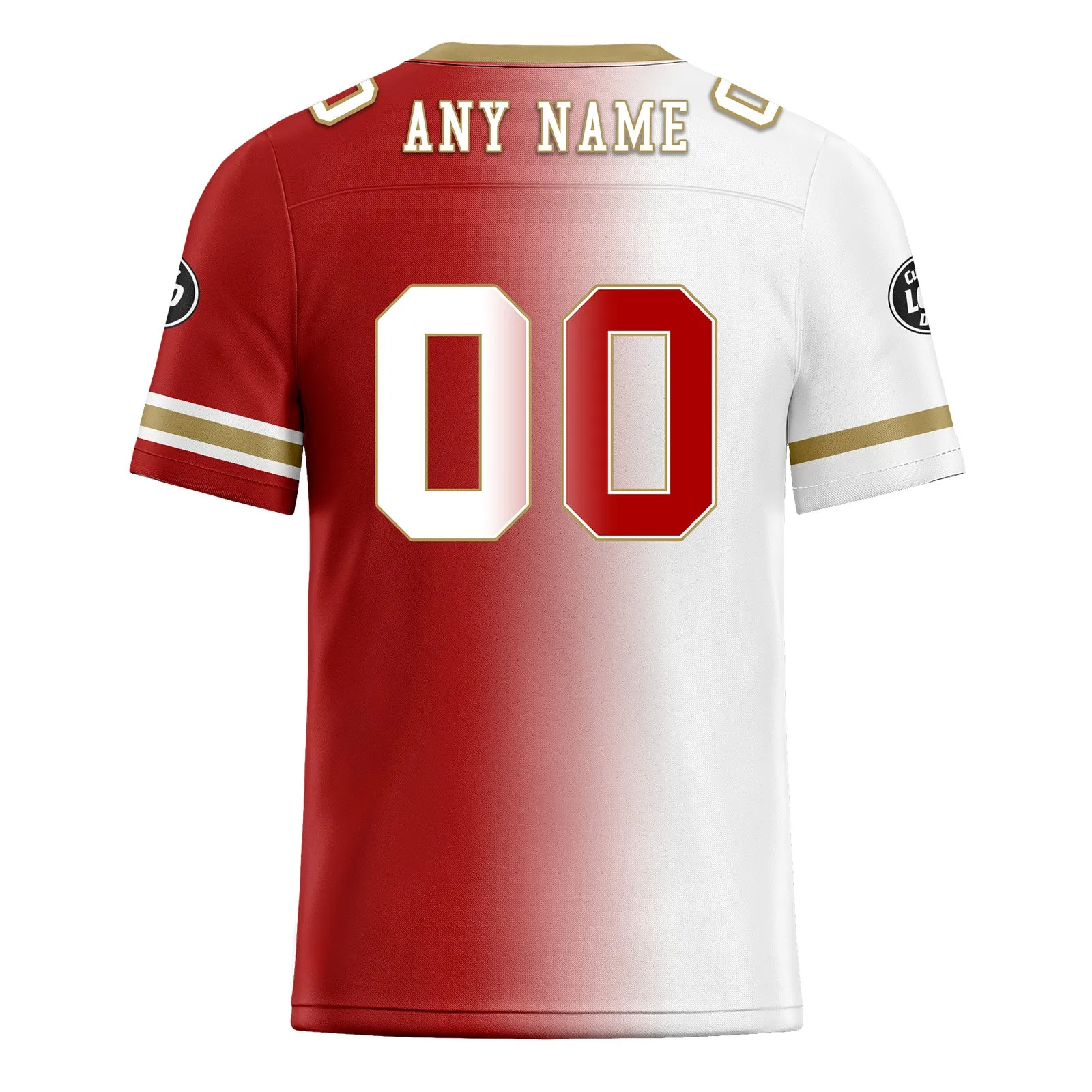 Custom White Red California Personalized Authentic Football Jersey FBJ02-D028017-13