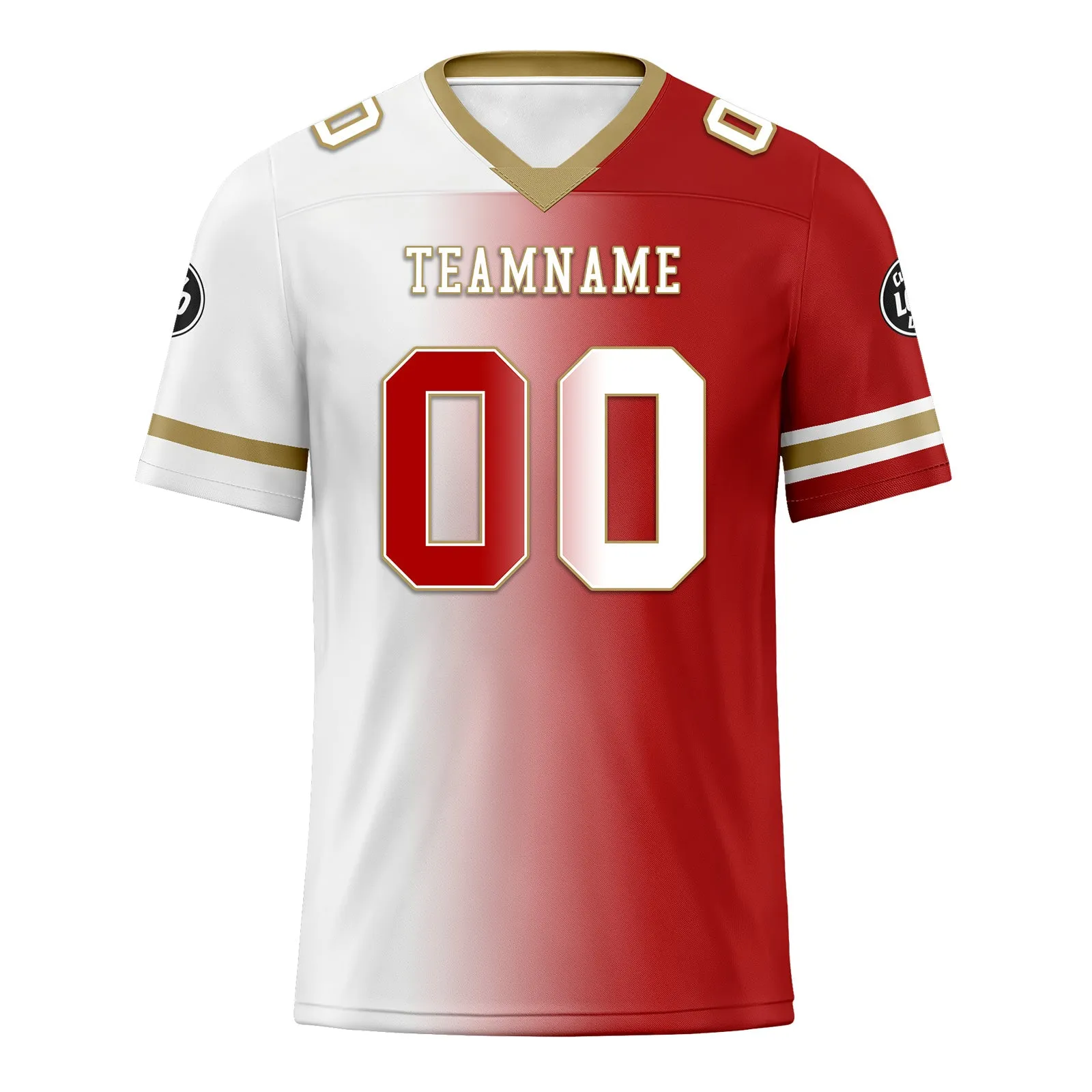 Custom White Red California Personalized Authentic Football Jersey FBJ02-D028017-13