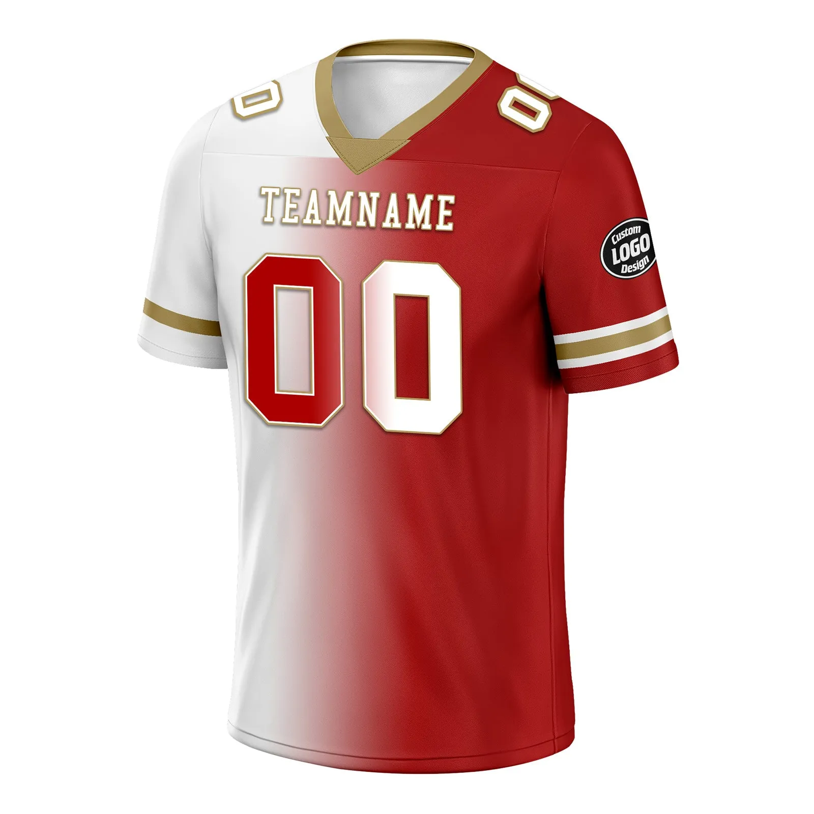 Custom White Red California Personalized Authentic Football Jersey FBJ02-D028017-13