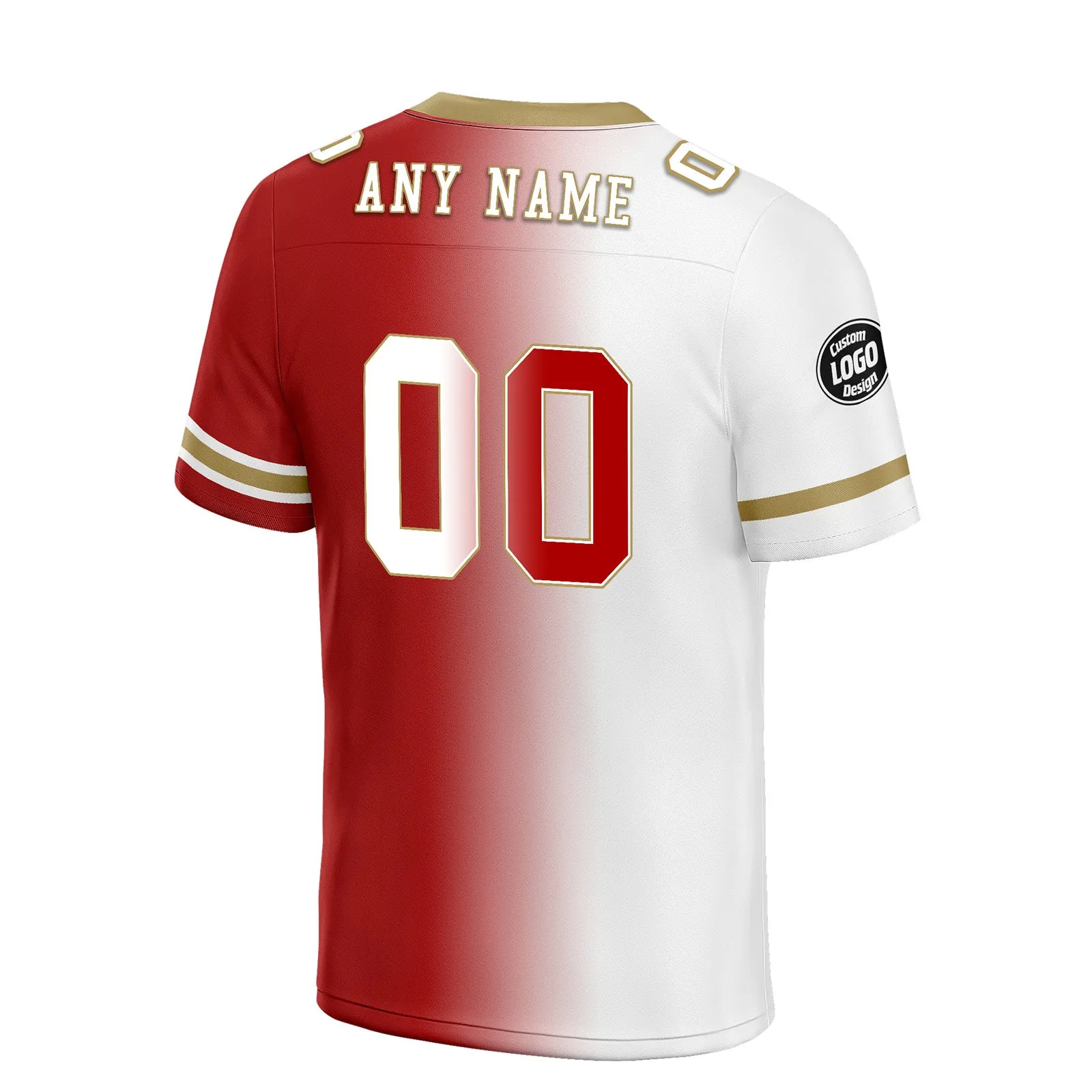Custom White Red California Personalized Authentic Football Jersey FBJ02-D028017-13
