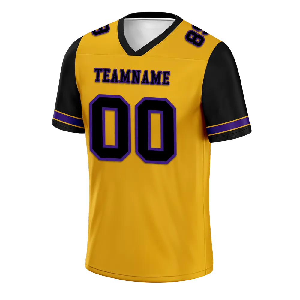 Custom Yellow Black Two Tone Black Personalized Authentic Football Jersey FBJ02-bc0fa00