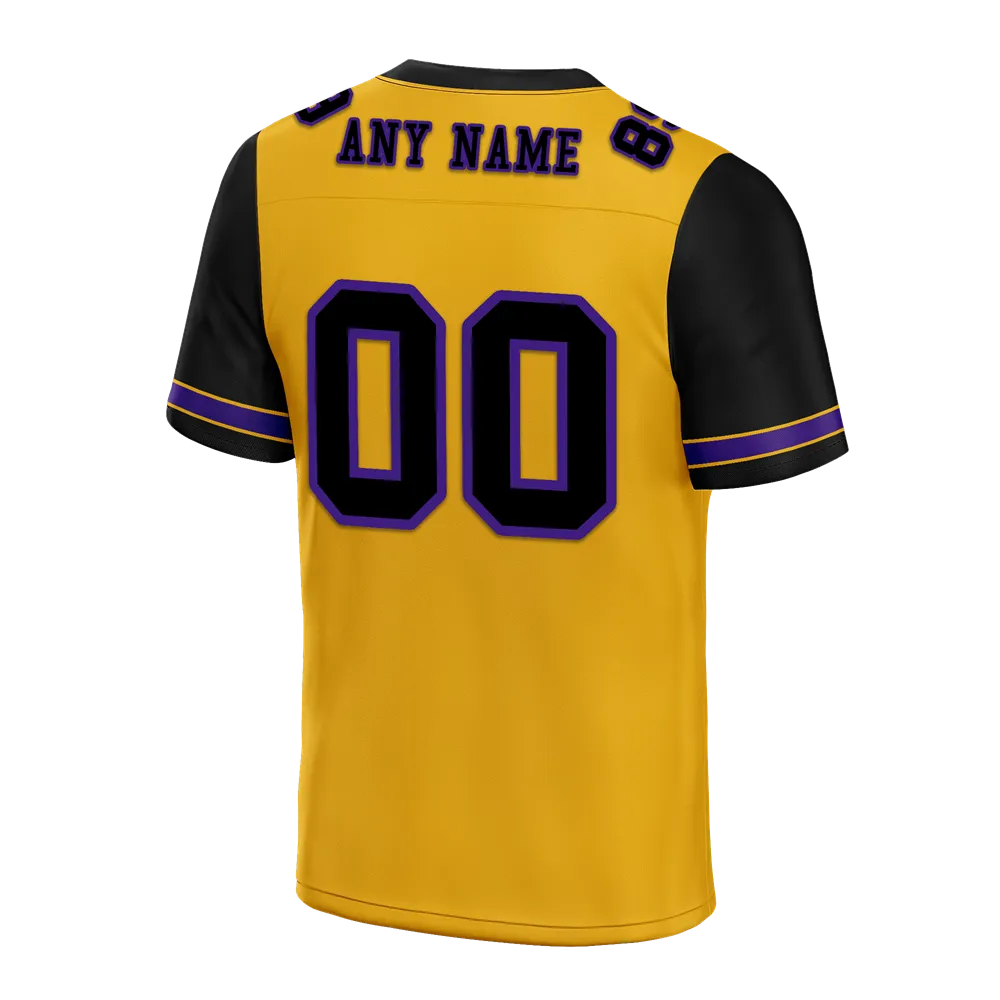 Custom Yellow Black Two Tone Black Personalized Authentic Football Jersey FBJ02-bc0fa00