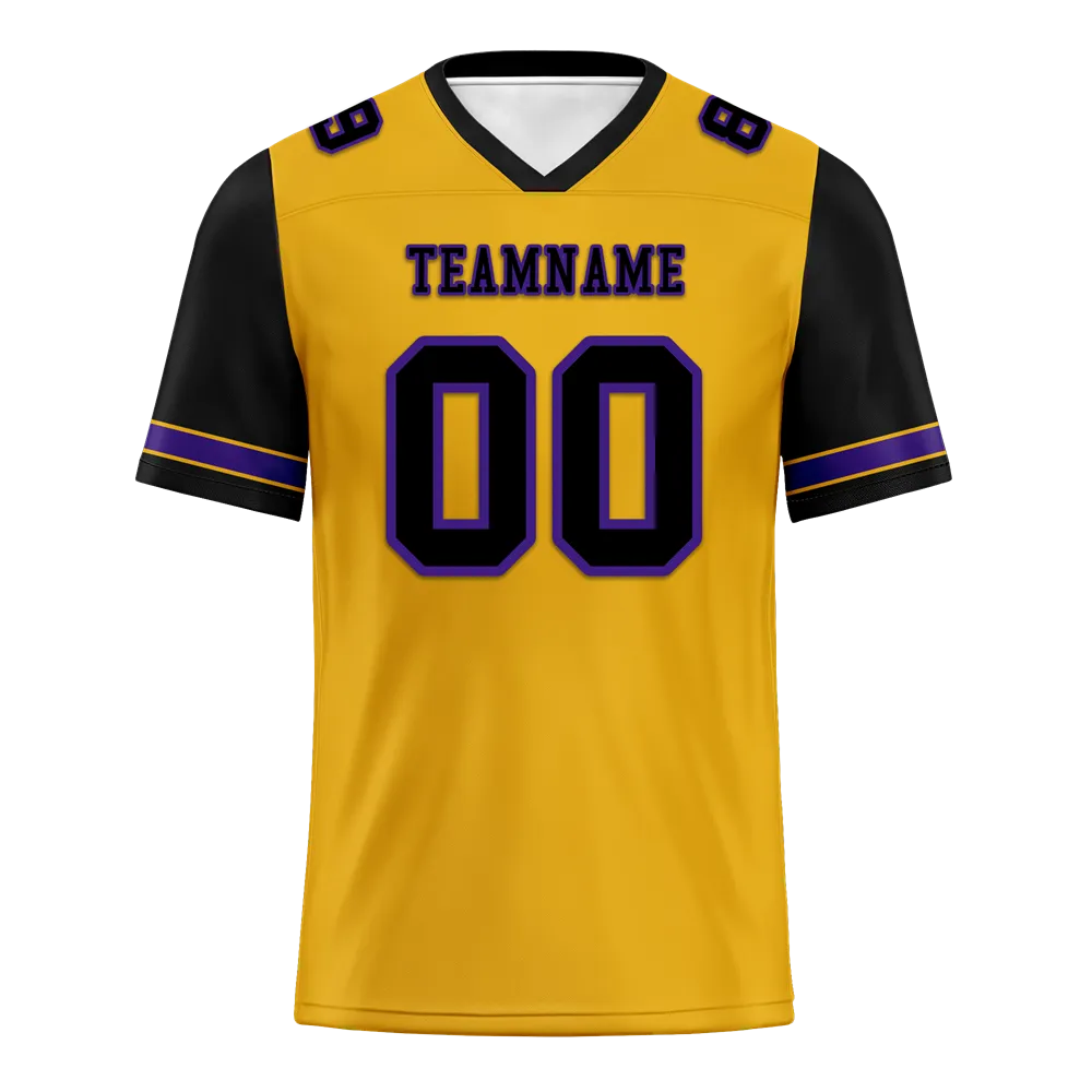 Custom Yellow Black Two Tone Black Personalized Authentic Football Jersey FBJ02-bc0fa00