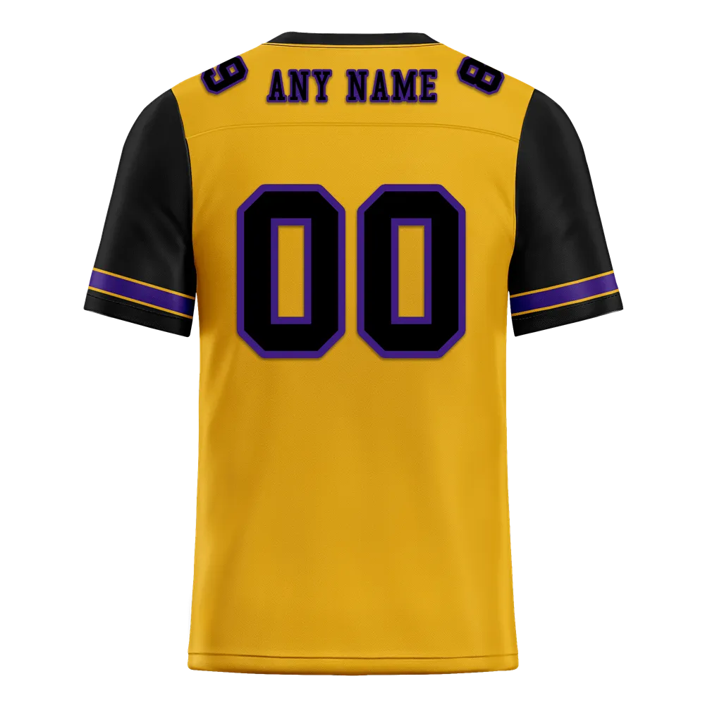 Custom Yellow Black Two Tone Black Personalized Authentic Football Jersey FBJ02-bc0fa00