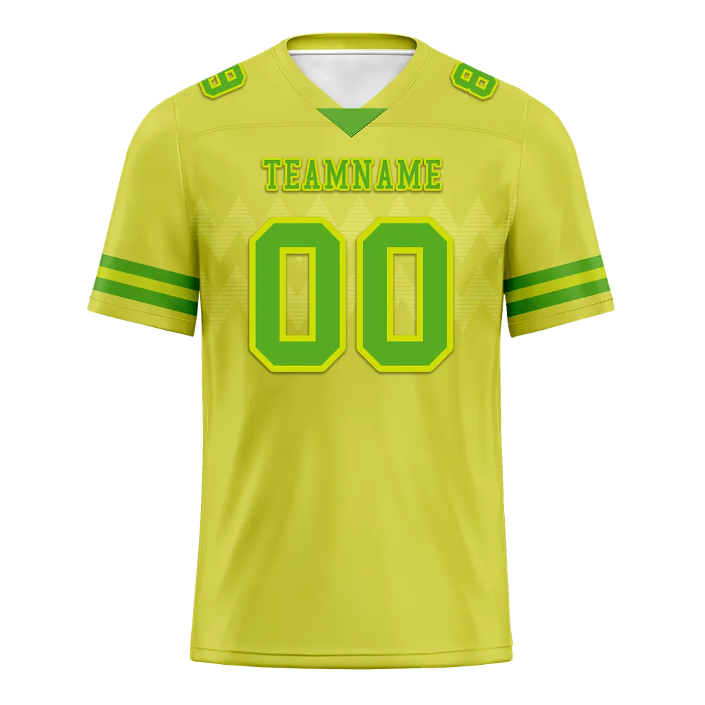 Custom Yellow Sleeve Stripes Green Personalized Authentic Football Jersey FBJ02-bc0f0d9