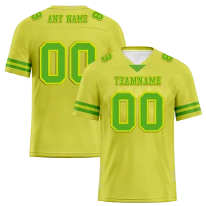 Custom Yellow Sleeve Stripes Green Personalized Authentic Football Jersey FBJ02-bc0f0d9