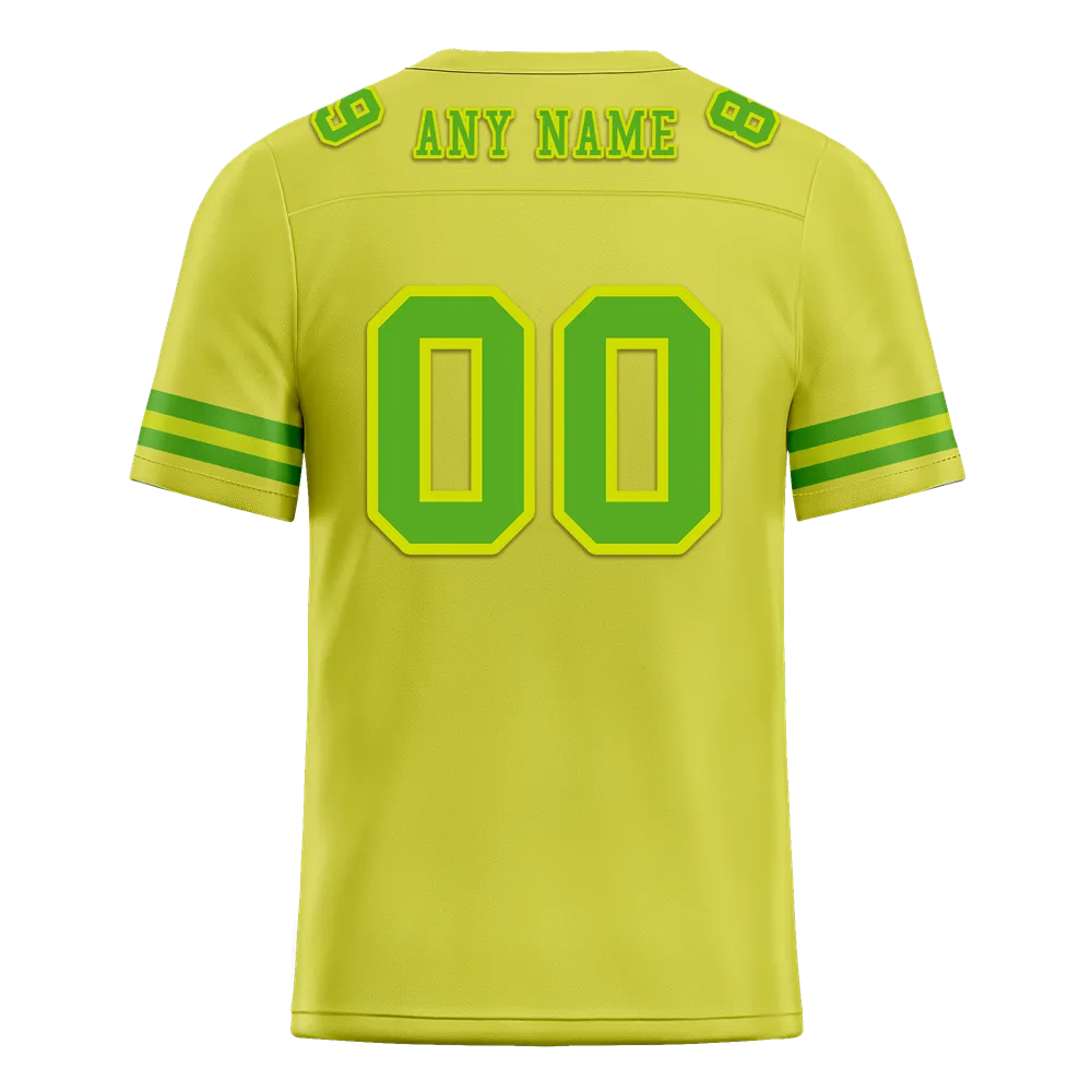 Custom Yellow Sleeve Stripes Green Personalized Authentic Football Jersey FBJ02-bc0f0d9