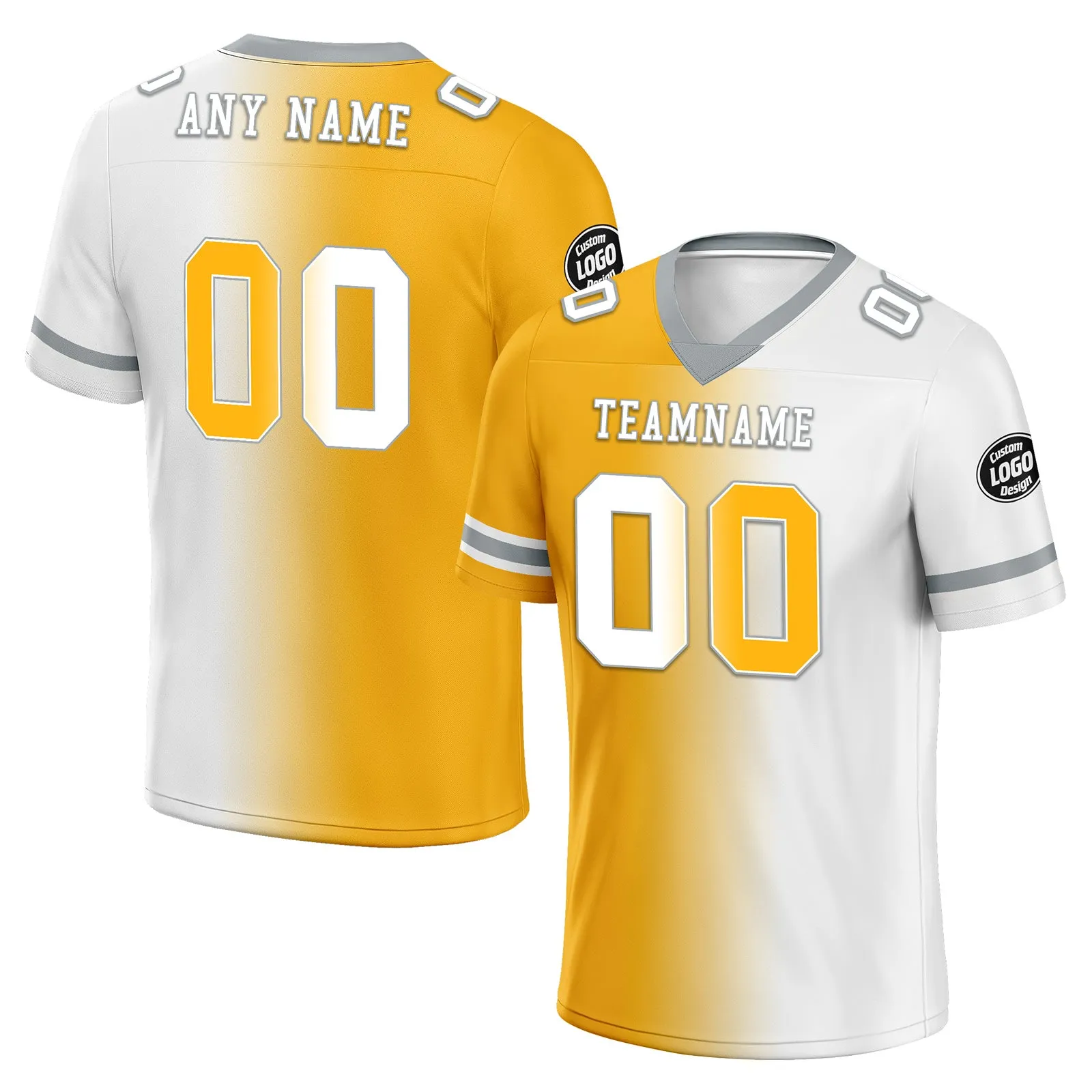 Custom Yellow White Pennsylvania Personalized Authentic Football Jersey FBJ02-D028017-31