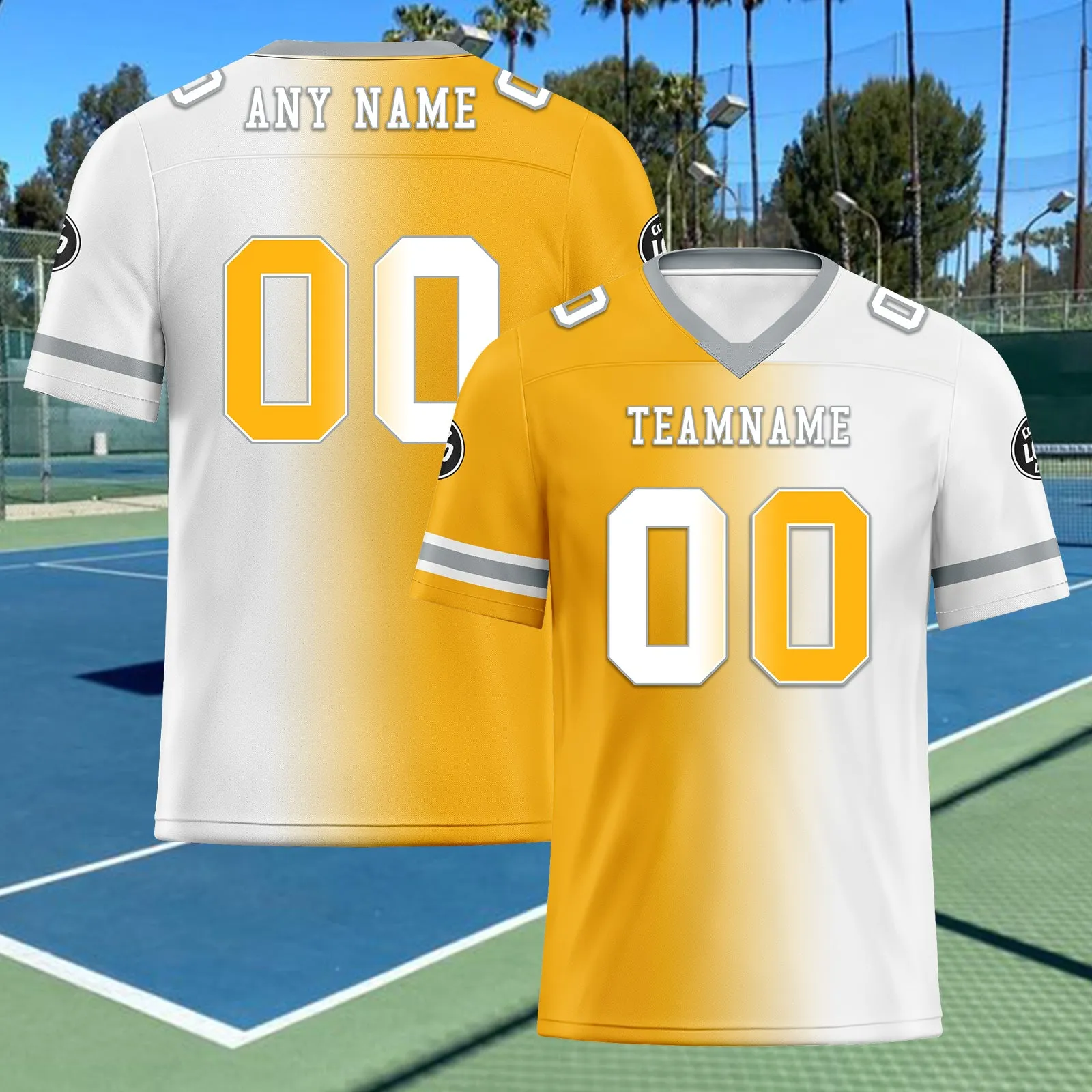 Custom Yellow White Pennsylvania Personalized Authentic Football Jersey FBJ02-D028017-31