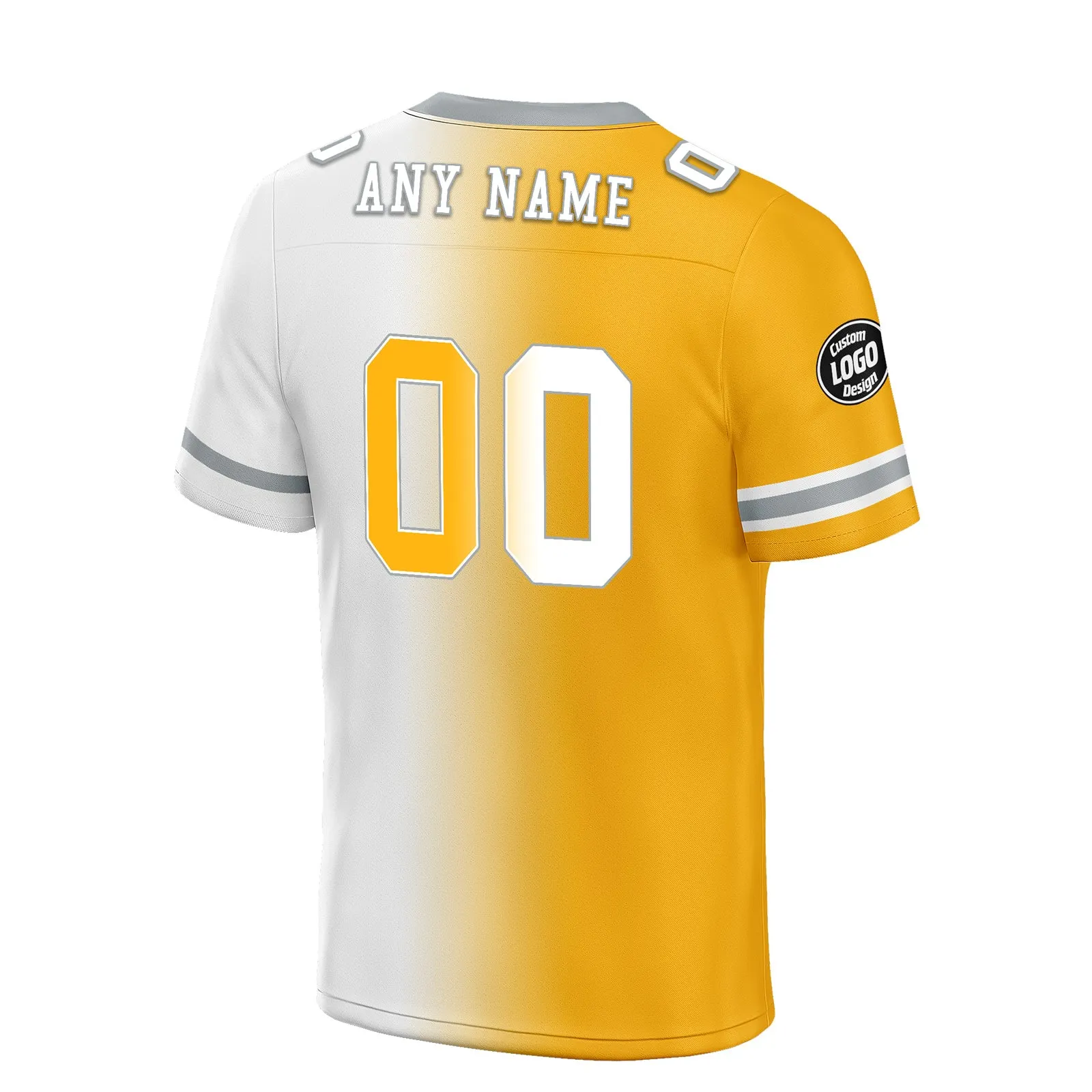 Custom Yellow White Pennsylvania Personalized Authentic Football Jersey FBJ02-D028017-31