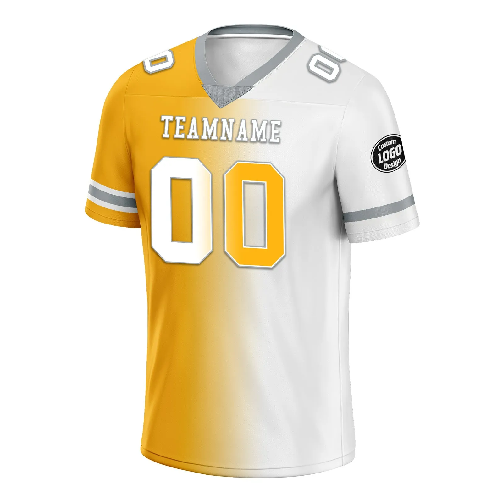 Custom Yellow White Pennsylvania Personalized Authentic Football Jersey FBJ02-D028017-31