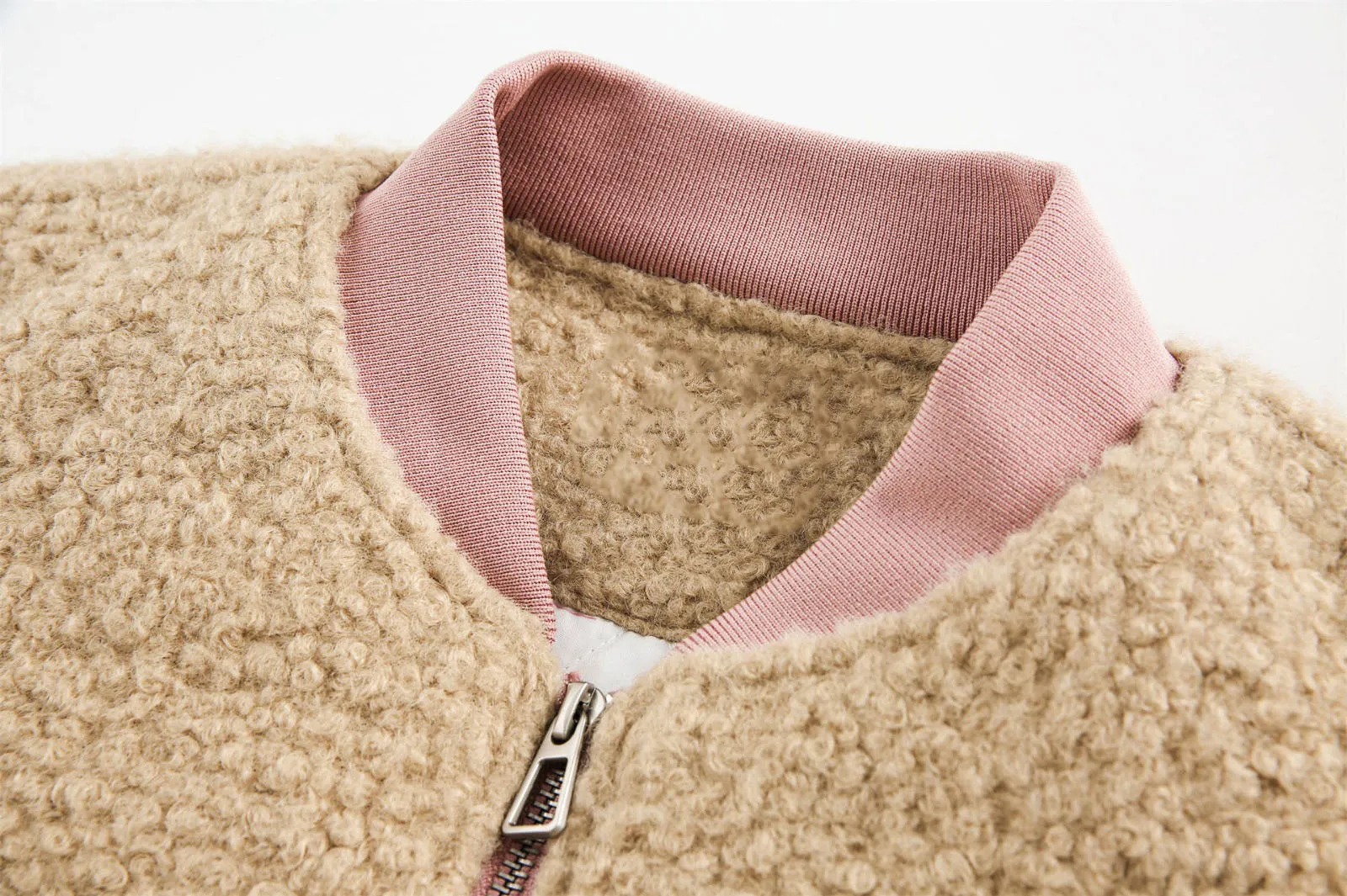 Embroidered Rose - Fleece Fluffy Jacket, Unisex