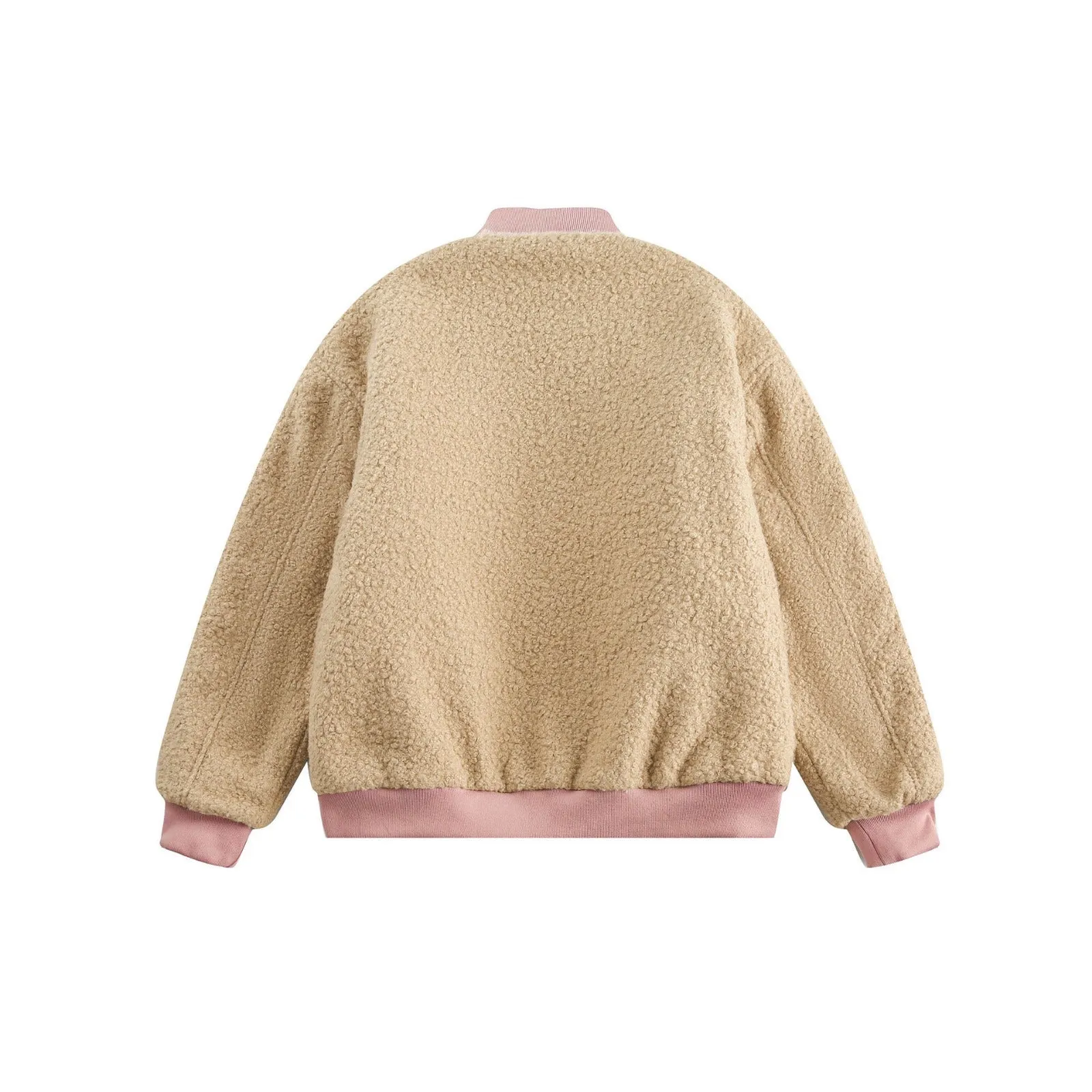 Embroidered Rose - Fleece Fluffy Jacket, Unisex