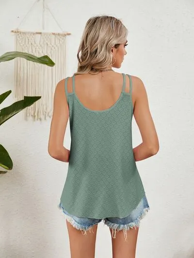 Florira Cutout Eyelet Tank – Stylish Summer Essential | Sizes S-2XL | 8 Vibrant Colors