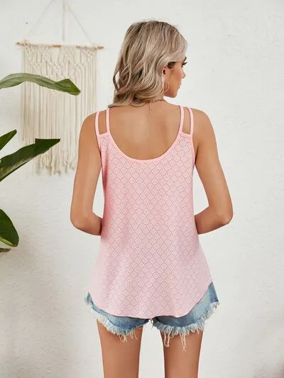 Florira Cutout Eyelet Tank – Stylish Summer Essential | Sizes S-2XL | 8 Vibrant Colors