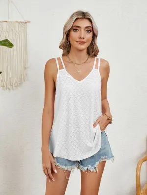 Florira Cutout Eyelet Tank – Stylish Summer Essential | Sizes S-2XL | 8 Vibrant Colors