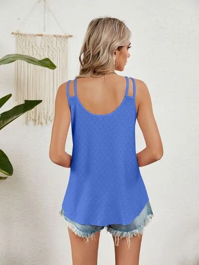 Florira Cutout Eyelet Tank – Stylish Summer Essential | Sizes S-2XL | 8 Vibrant Colors