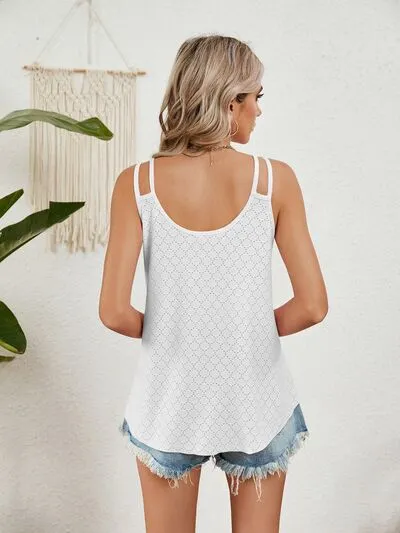 Florira Cutout Eyelet Tank – Stylish Summer Essential | Sizes S-2XL | 8 Vibrant Colors
