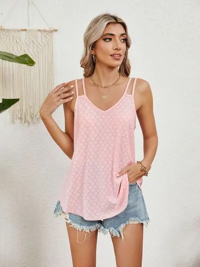 Florira Cutout Eyelet Tank – Stylish Summer Essential | Sizes S-2XL | 8 Vibrant Colors
