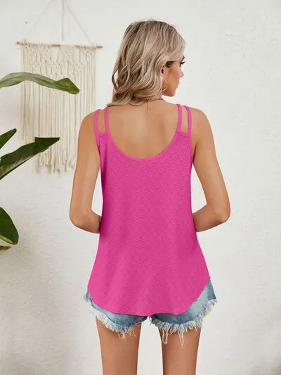 Florira Cutout Eyelet Tank – Stylish Summer Essential | Sizes S-2XL | 8 Vibrant Colors