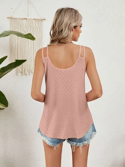 Florira Cutout Eyelet Tank – Stylish Summer Essential | Sizes S-2XL | 8 Vibrant Colors