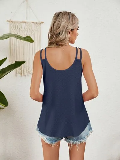 Florira Cutout Eyelet Tank – Stylish Summer Essential | Sizes S-2XL | 8 Vibrant Colors