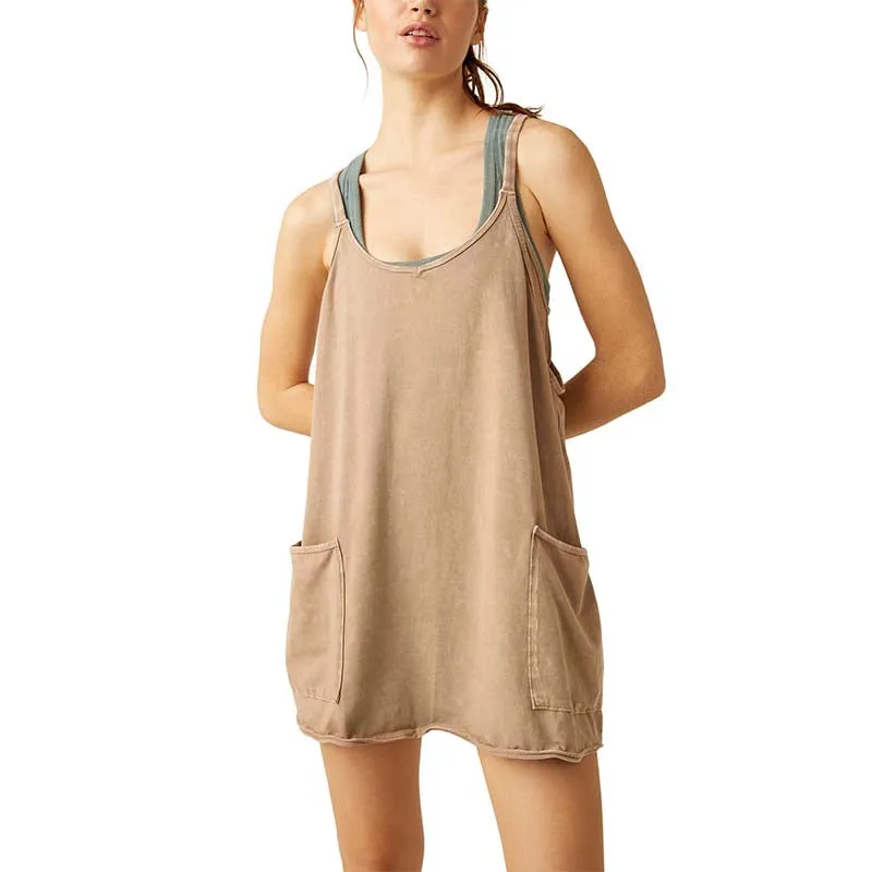 FP Movement Hot Shot Mini Dress in Mocha