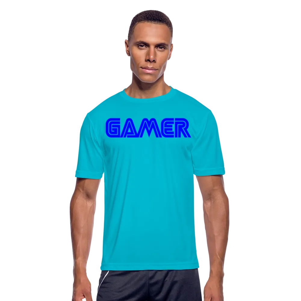 Gamer Word Text Art Mens Moisture Wicking Performance T-Shirt