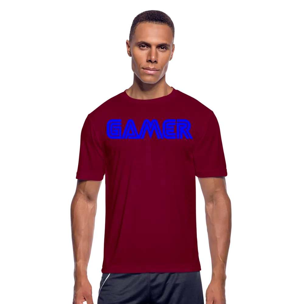 Gamer Word Text Art Mens Moisture Wicking Performance T-Shirt