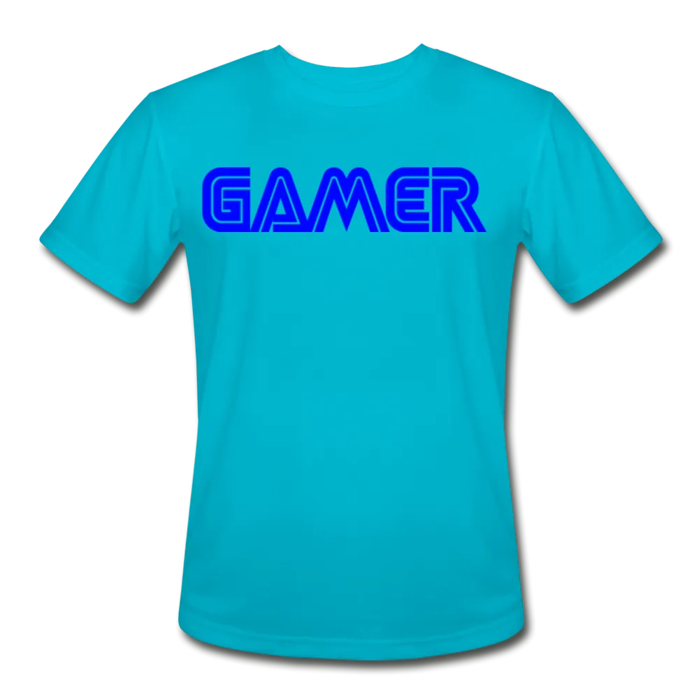 Gamer Word Text Art Mens Moisture Wicking Performance T-Shirt