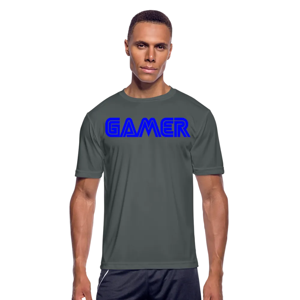 Gamer Word Text Art Mens Moisture Wicking Performance T-Shirt