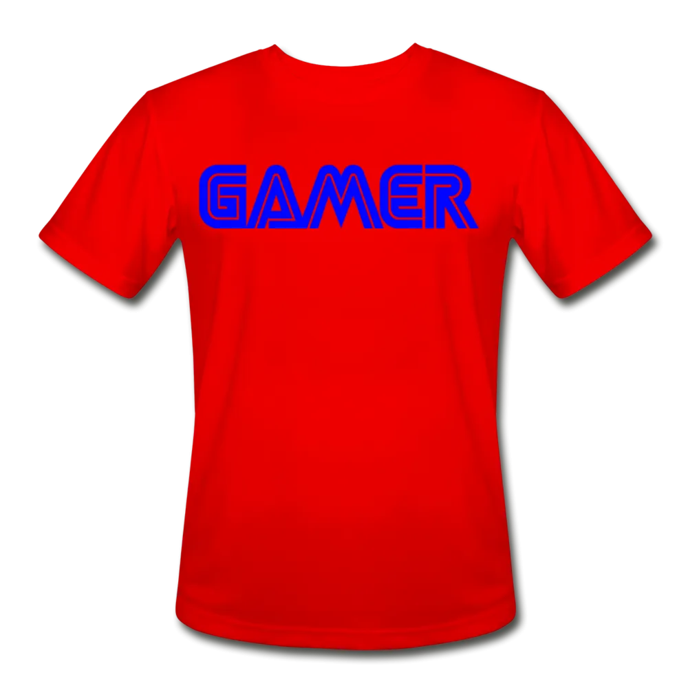 Gamer Word Text Art Mens Moisture Wicking Performance T-Shirt