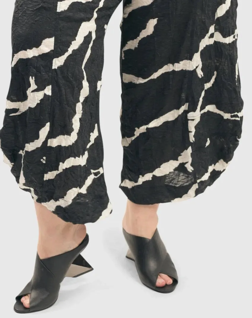 Ice Crinkle Punto Pants, Black