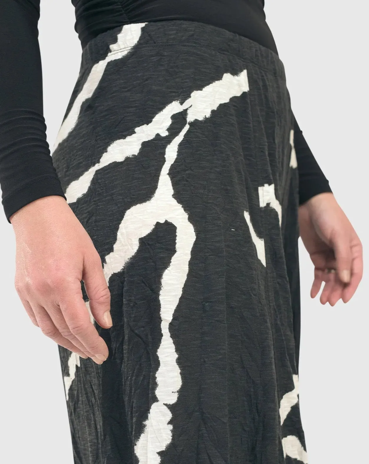 Ice Crinkle Punto Pants, Black