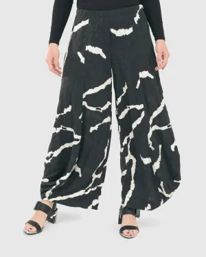 Ice Crinkle Punto Pants, Black
