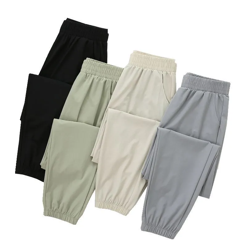 Ice Silk Sporty Women Quick-Drying Summer Thin Breathable Loose Jogger All-Matching Casual Pants