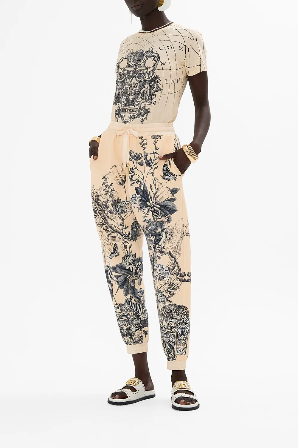 JERSEY TRACK PANT WITH SILK DETAILS ETCHED INTO ETERNITY