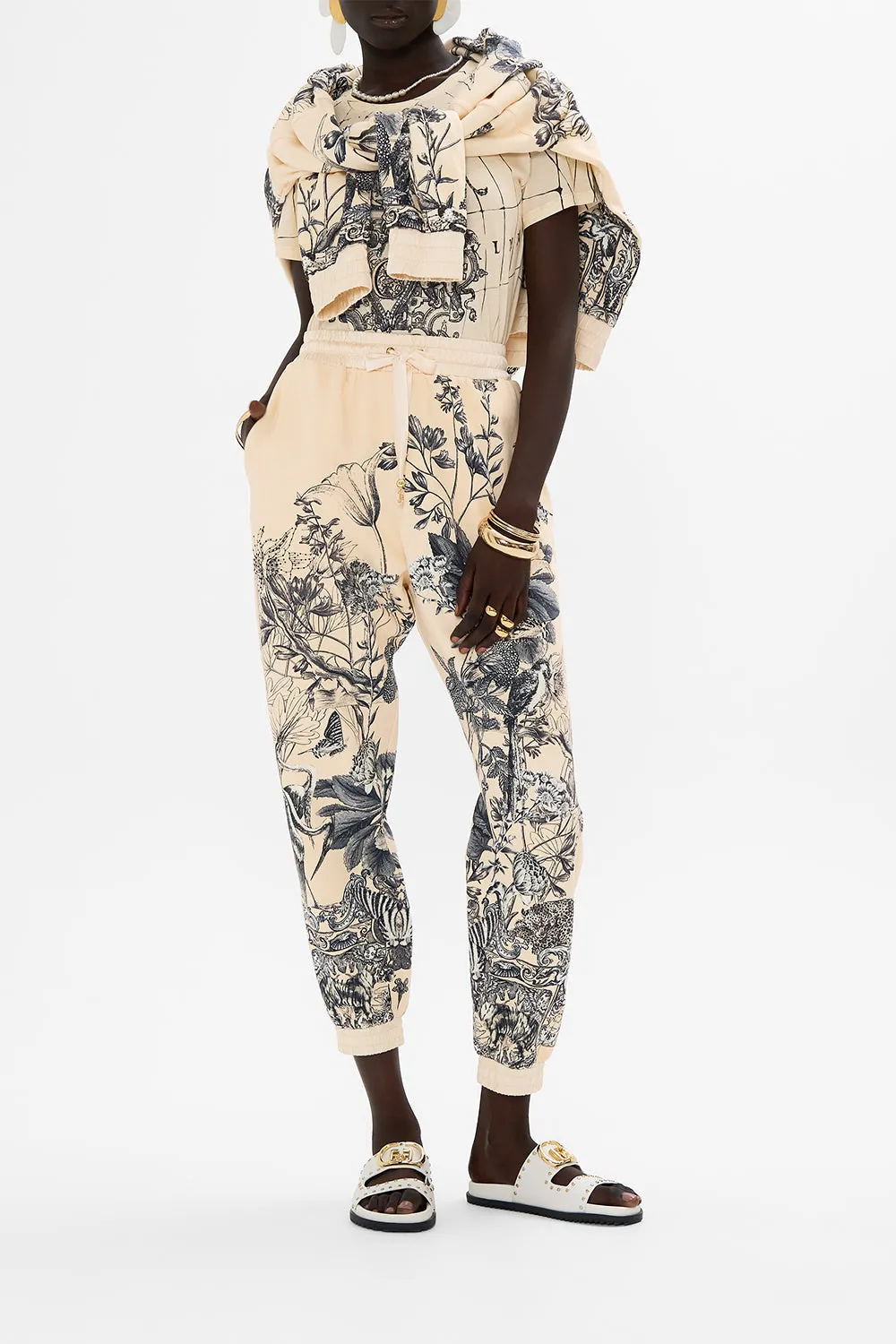 JERSEY TRACK PANT WITH SILK DETAILS ETCHED INTO ETERNITY