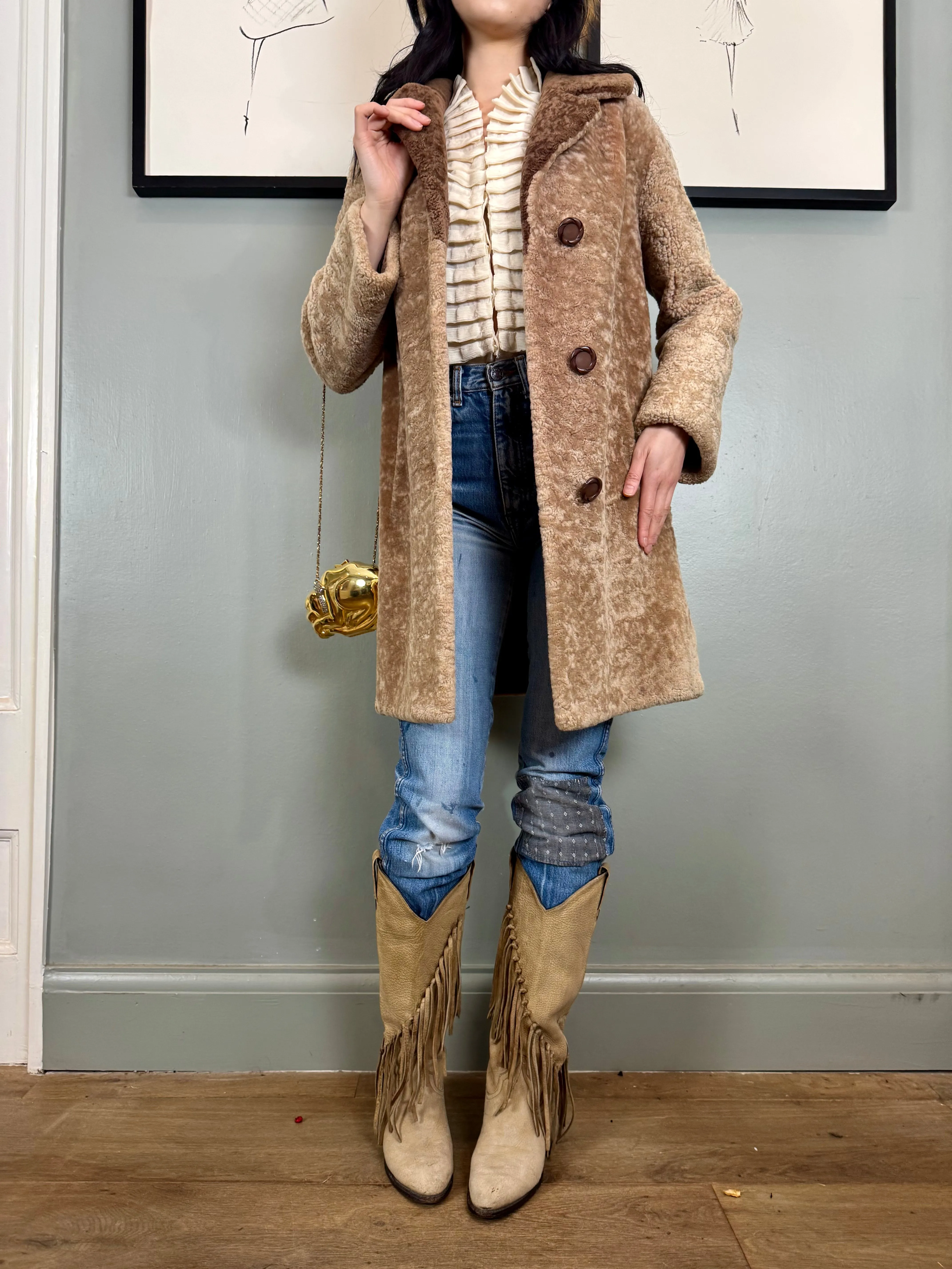 Joyce, 70s two tone teddy coat