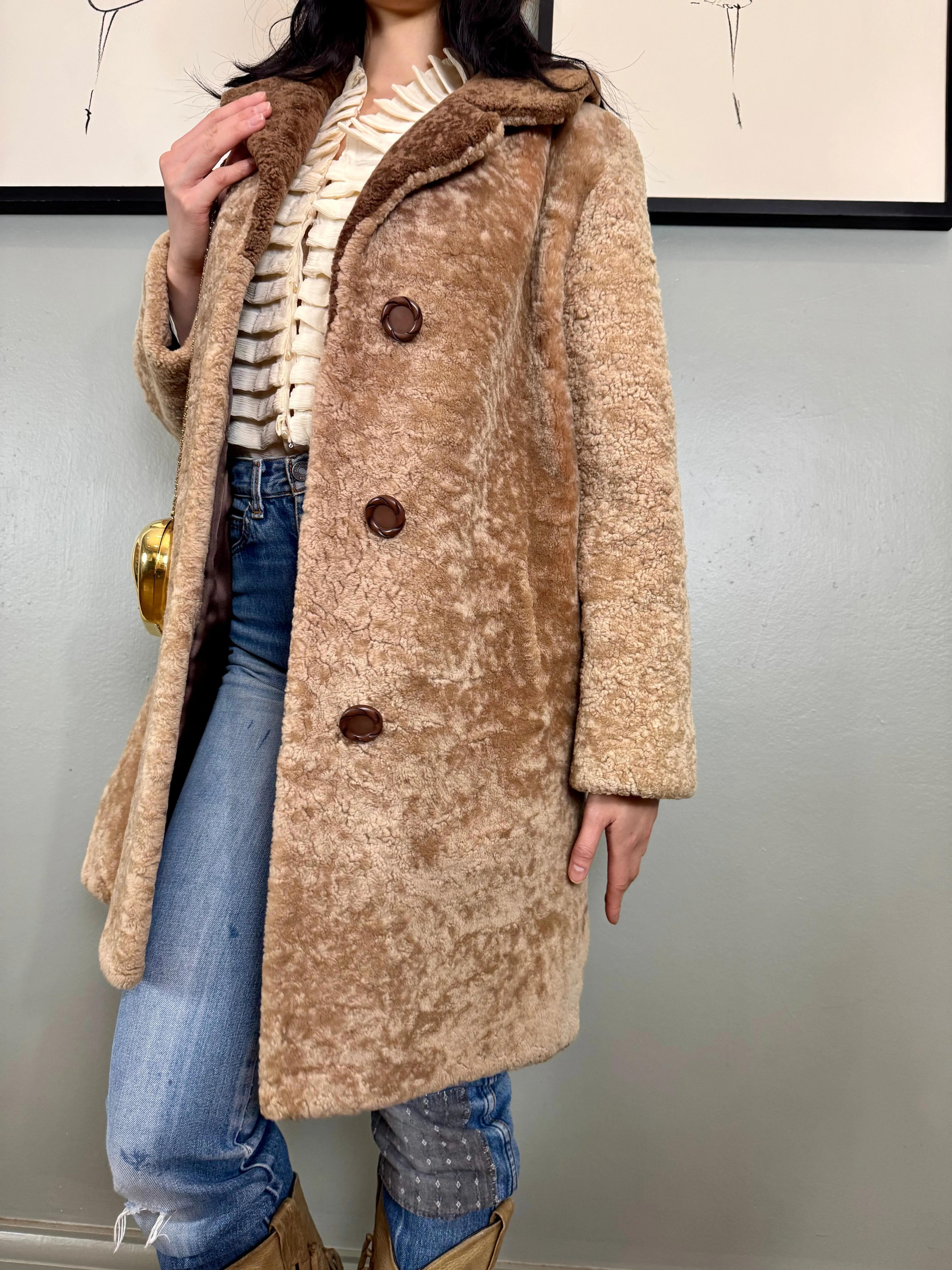 Joyce, 70s two tone teddy coat