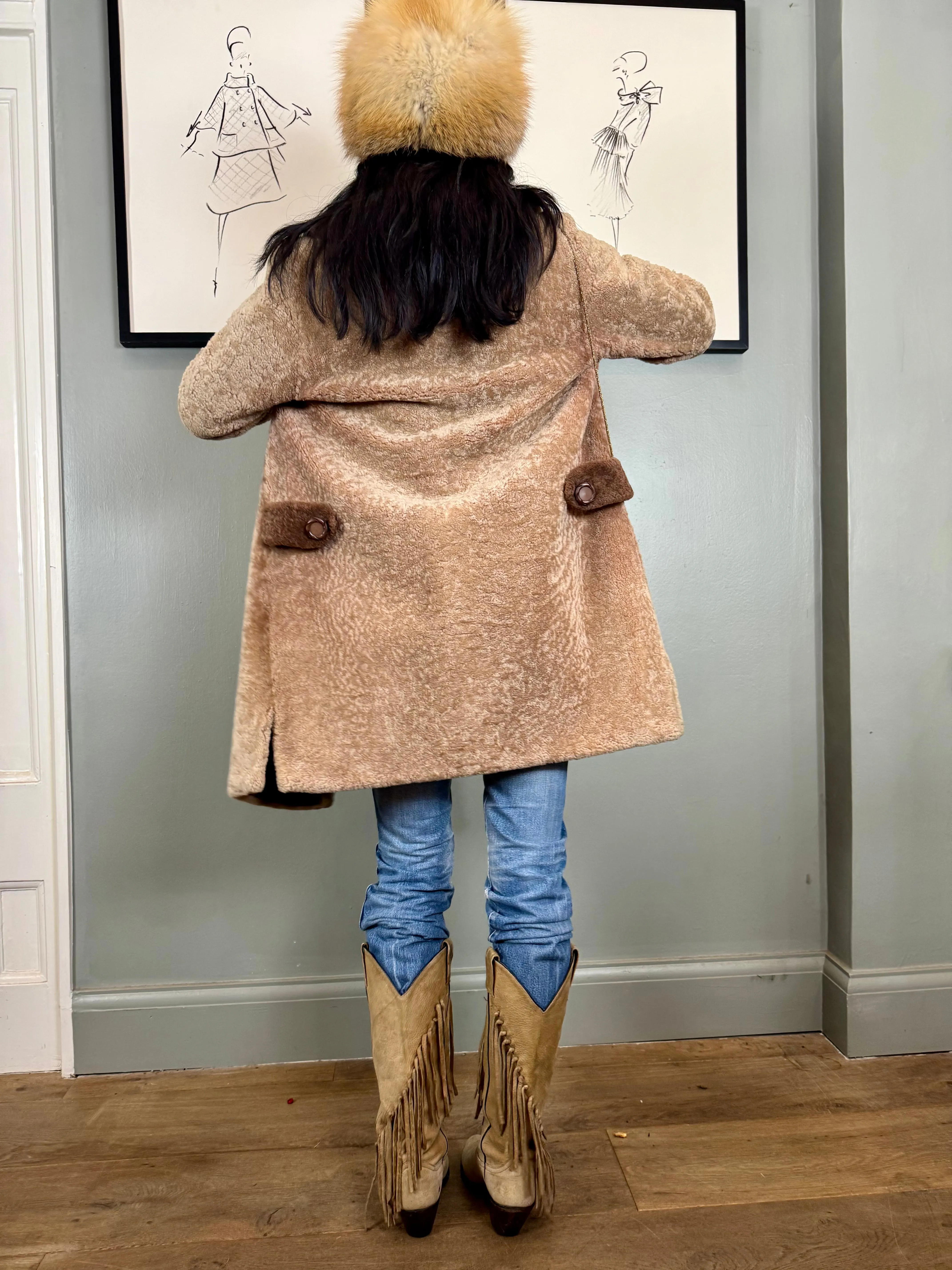 Joyce, 70s two tone teddy coat