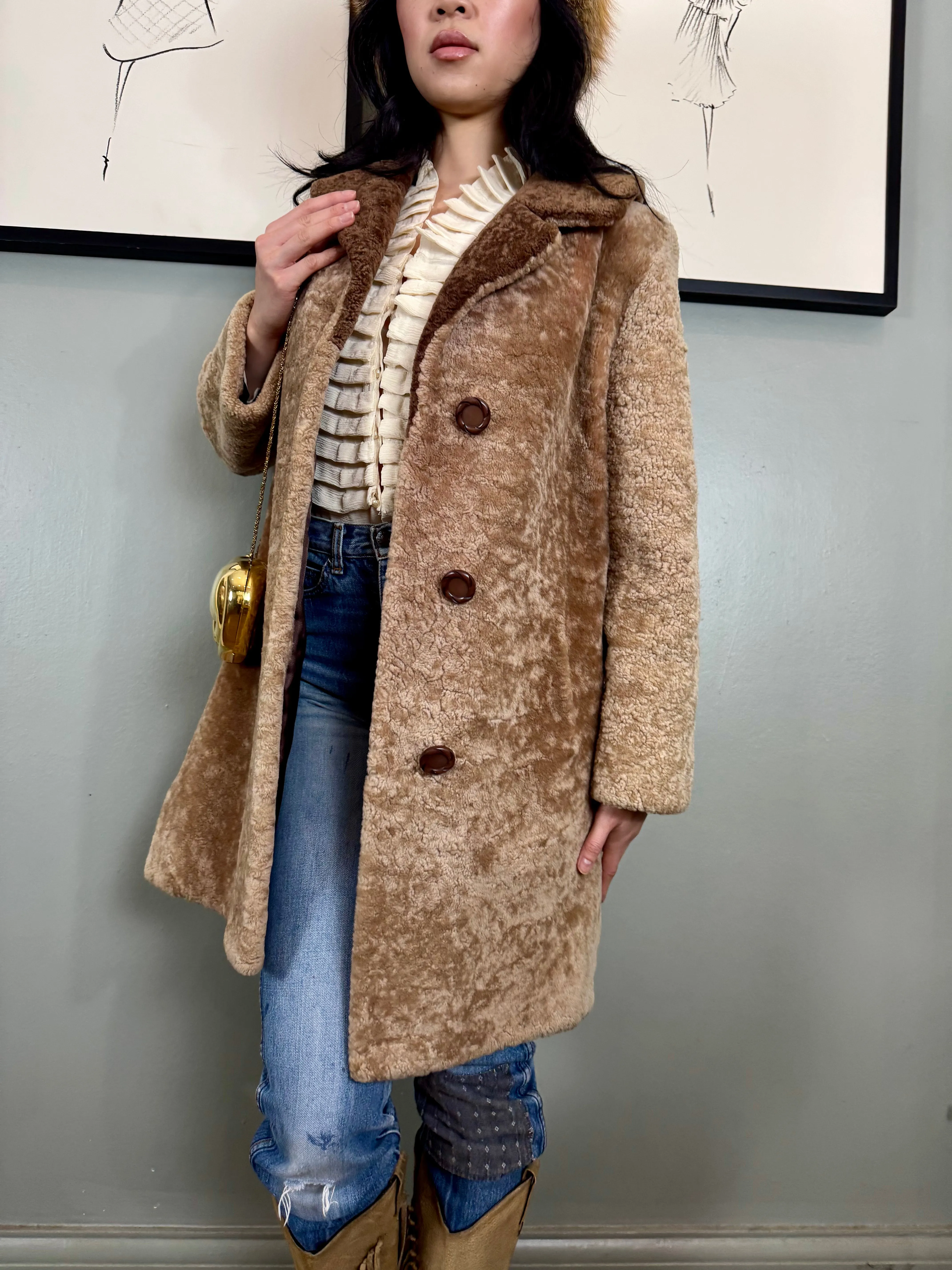 Joyce, 70s two tone teddy coat