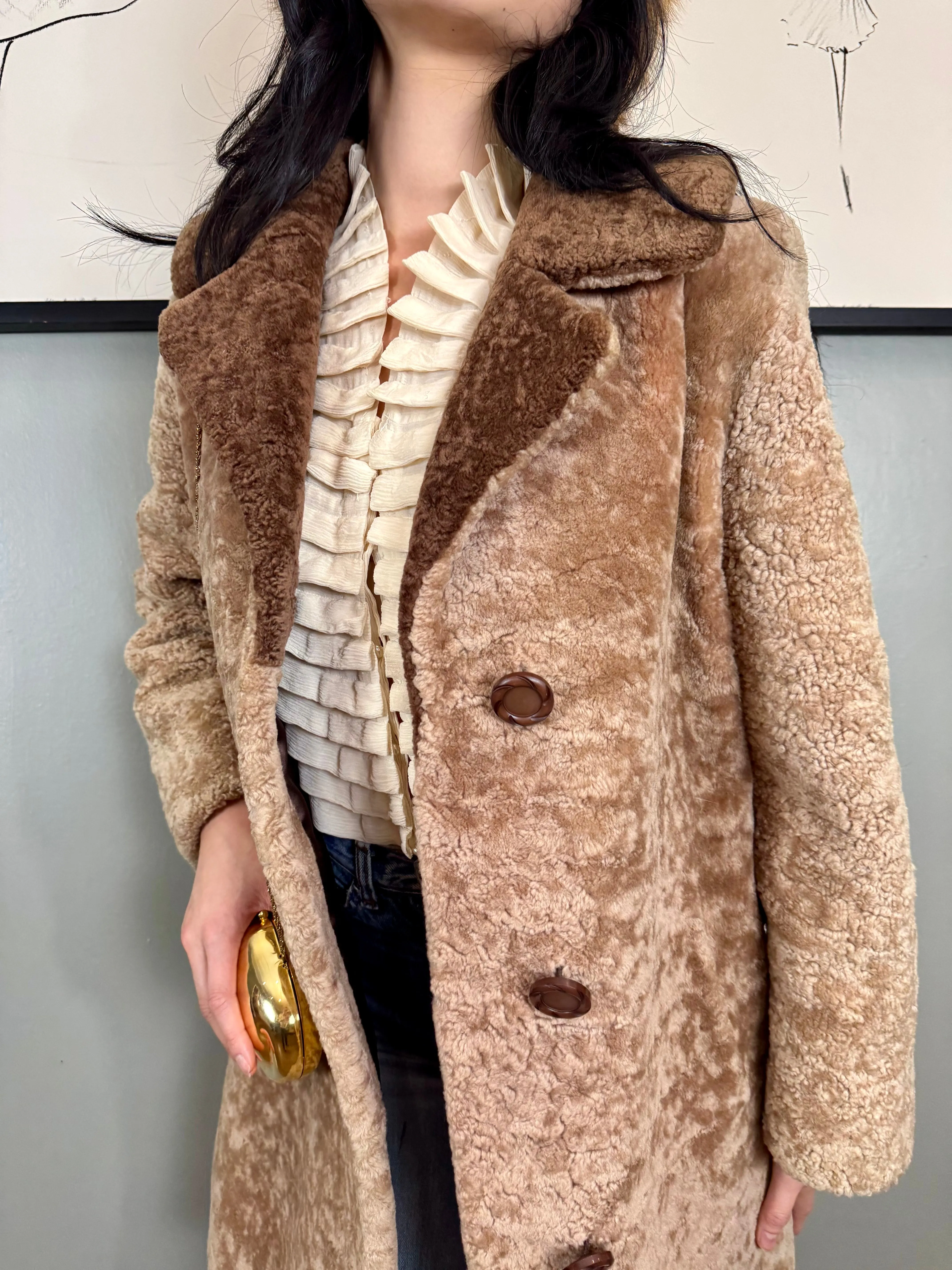 Joyce, 70s two tone teddy coat