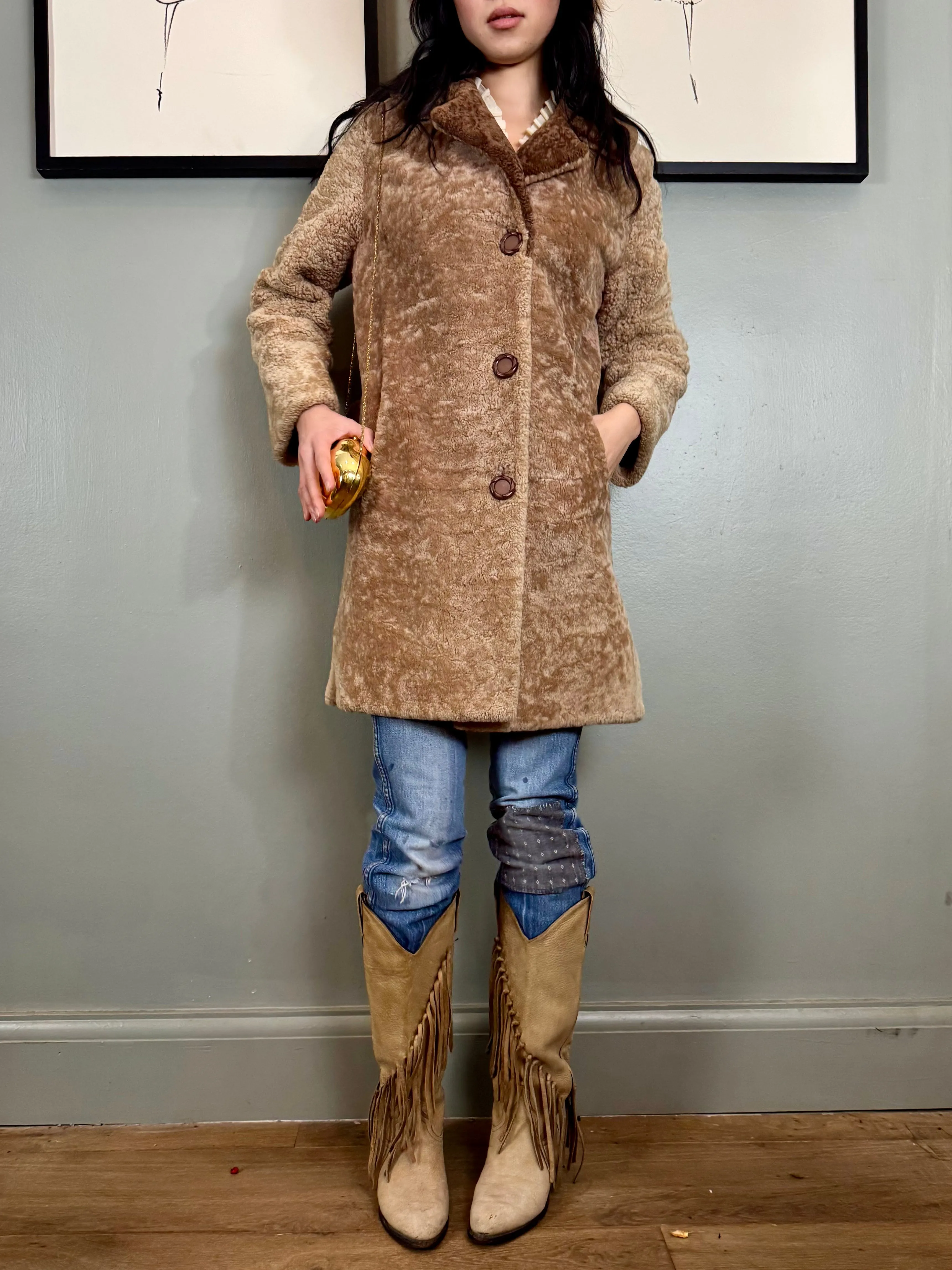 Joyce, 70s two tone teddy coat