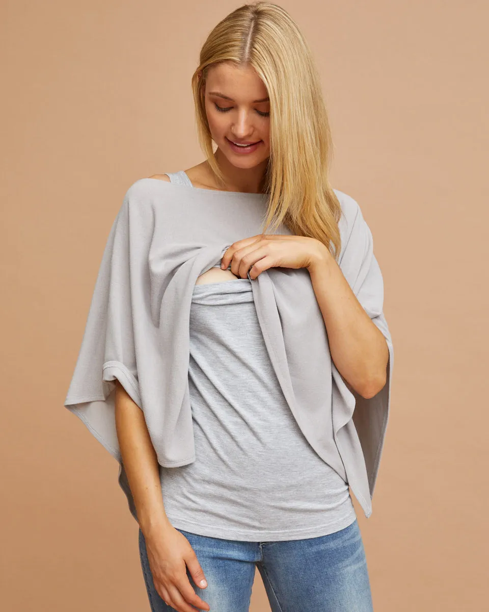 Knit Breastfeeding Cover - Grey