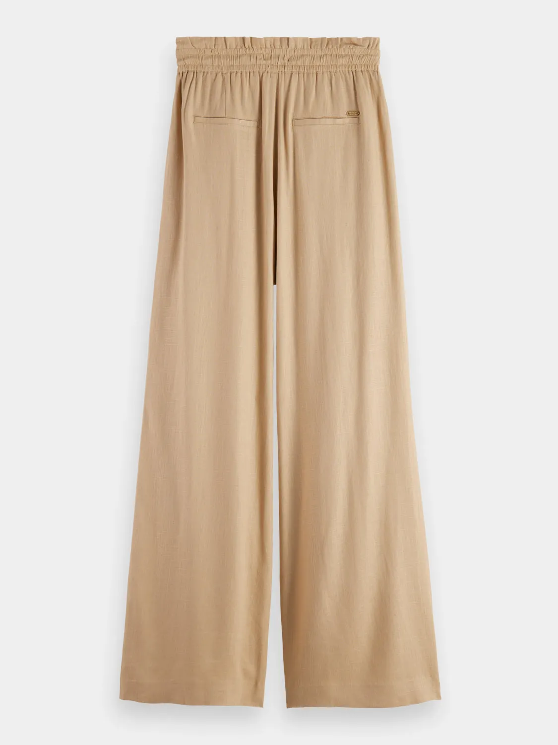 Linen blend pull-on pants