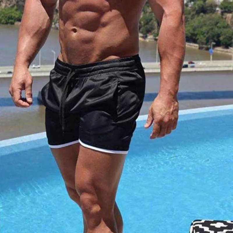 Men's Fashion Casual Sports Beach Quick-drying Solid Color Shorts