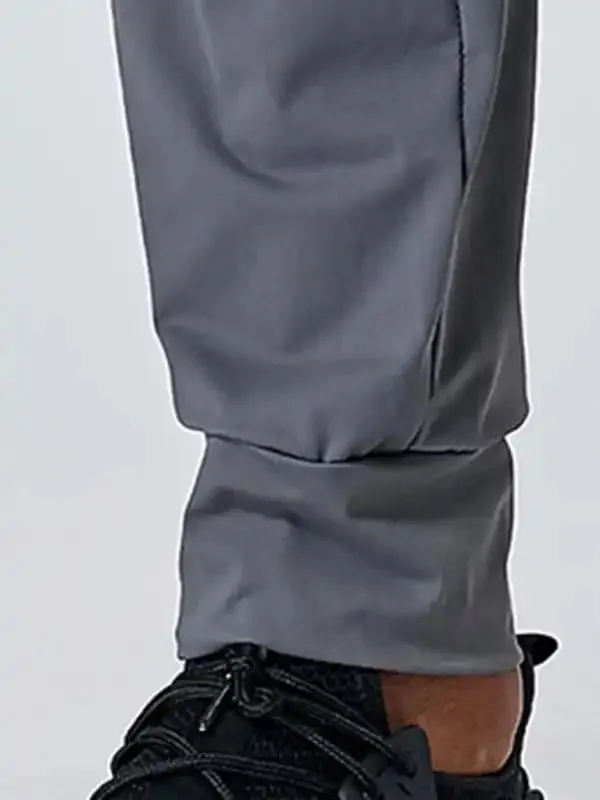 Men’s quick-drying elastic casual fitness training zipper trousers