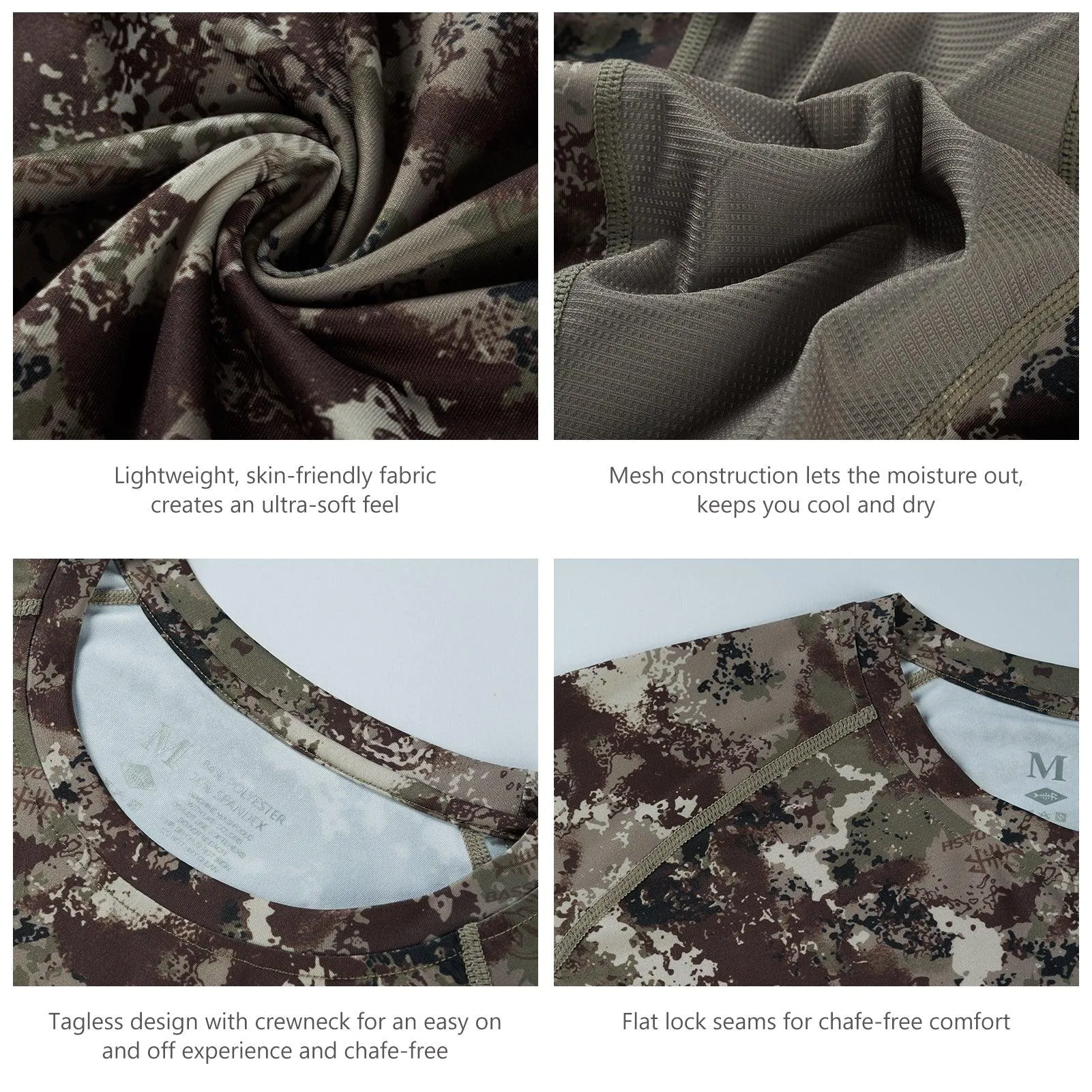 Men's UPF 50  Camo Long Sleeve Hunting Shirt FS13M